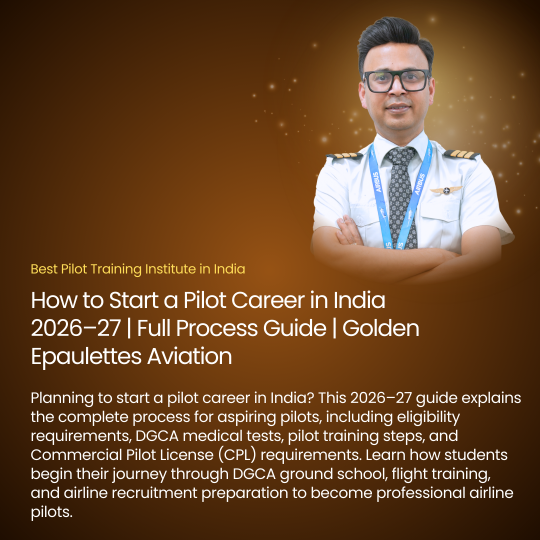 How to Start a Pilot Career in India 2026–27 | Full Process Guide | Golden Epaulettes Aviation